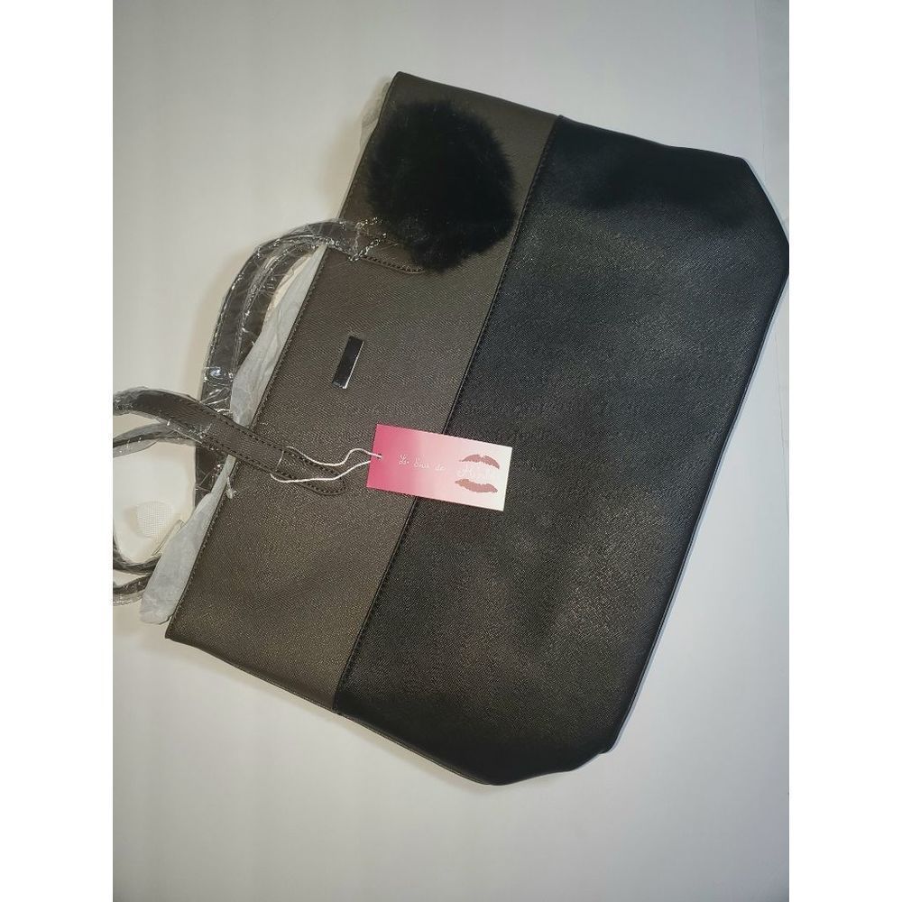 Grey / Black Handbag Purse "17 x 11.5" (l x w)